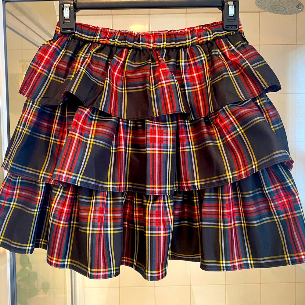 ❤️ Crewcuts 🎈 size 14 holiday plaid tiered skirt 🧑‍🎄